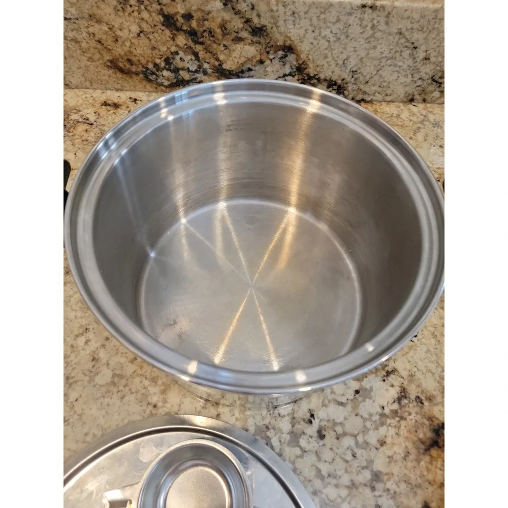 Royal Prestige Stock Pot W/Lid Steamer Bowl And Egg Poacher 7 Ply Titanium USA